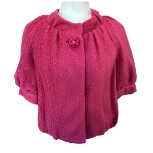 Anthropologie Leifsdottir Jacket Womens 6‎ PInk Mod Coquette Twee Retro Preppy